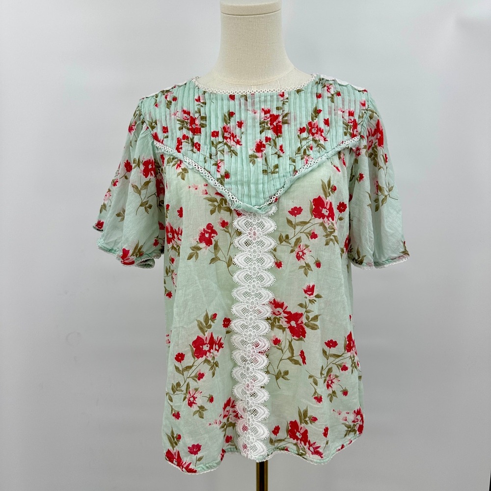Seen Worn Kept Anthropologie Floral Top Small Boho Cottagecore Countryside